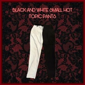 Hot Topic Black and White Split Pants